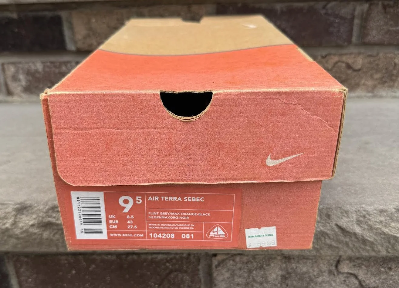 Nike Air Terra Sebec ACG Flint Grey / Max Orange / Black DS — RootsBK